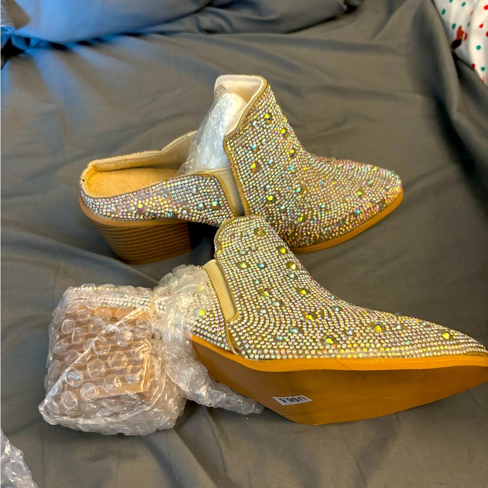 Shiny booties